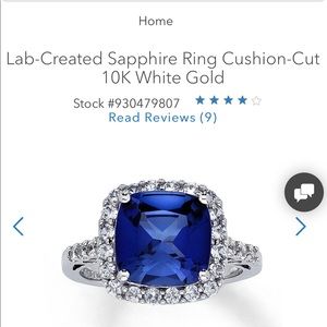 Lab-Created Sapphire Ring 10K White Gold